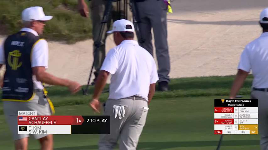 Kim/Kim nearly aces No. 16 at the 2026 Presidents Cup