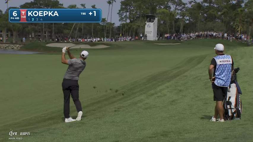 Brooks Koepka buries 36-foot birdie putt on No. 6 at Cognizant Classic