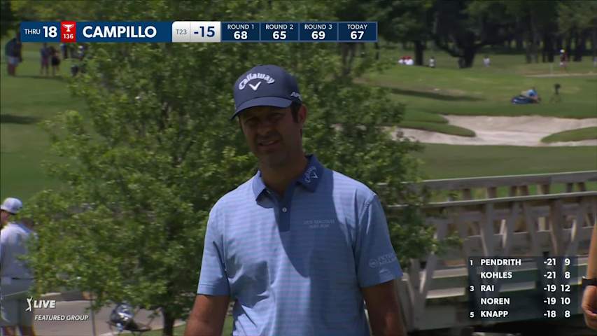 Jorge Campillo makes birdie on No. 18 at THE CJ CUP