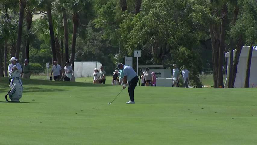 Darren Clarke makes birdie on No. 13 at James Hardie