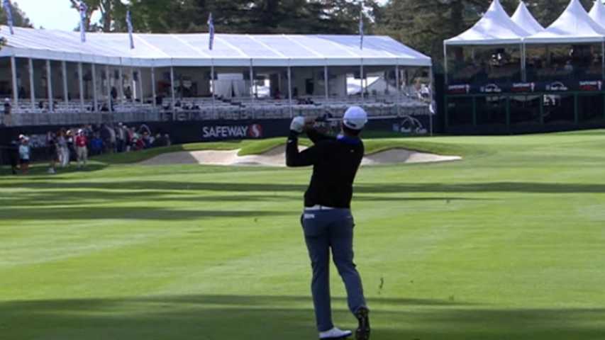 Scott Piercy cards his sixth birdie of Round 1 at Safeway