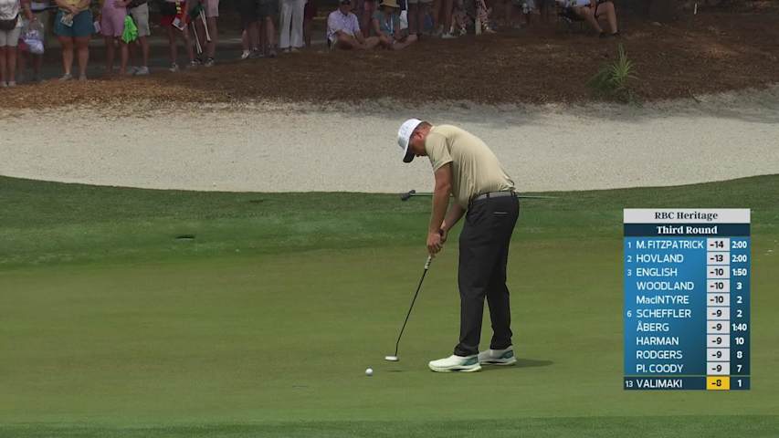 Sami Valimaki sinks 5-foot putt for birdie on No. 2 at RBC Heritage