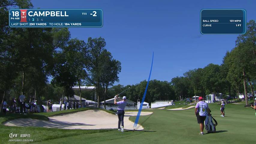 Brian Campbell sinks 22-foot birdie putt on No. 18 at John Deere
