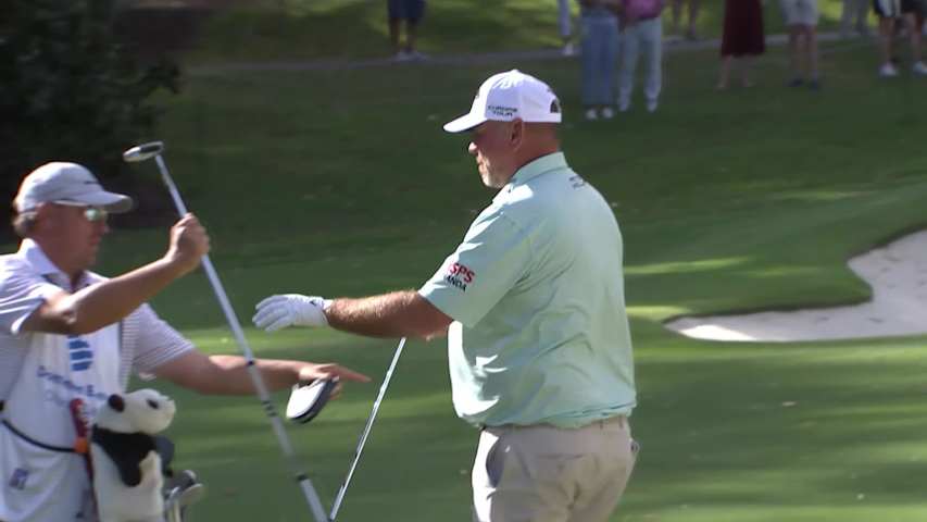 Thomas Bjørn makes birdie on No. 15 at Dominion Energy Charity Classic