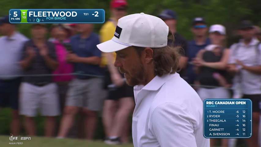 Tommy Fleetwood's 188-yard approach sets up birdie on No. 5 at RBC Canadian