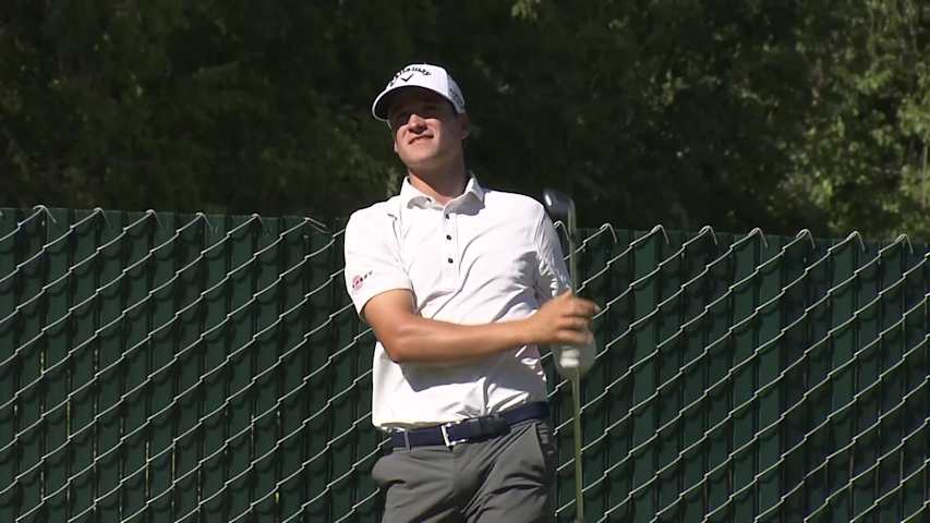 Adrien Dumont de Chassart makes birdie on No. 11 at Utah Championship