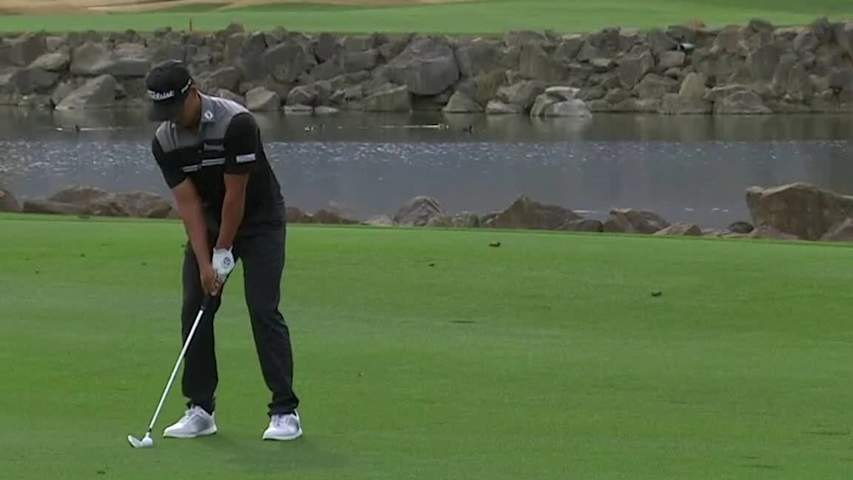 Dominic Bozzelli sticks approach to set up birdie at Desert Classic