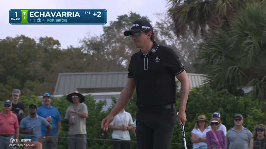 Nico Echavarria sinks 21-foot birdie putt on No. 1 at Arnold Palmer