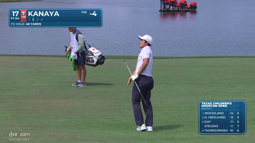 Takumi Kanaya hits 34-yard approach to 3 feet, sets up birdie on No. 17 at Texas Children's