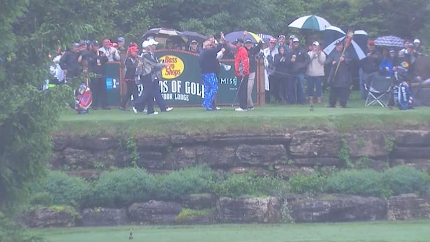Russ Cochran dunks it for an ace at Bass Pro Shops Legends of Golf