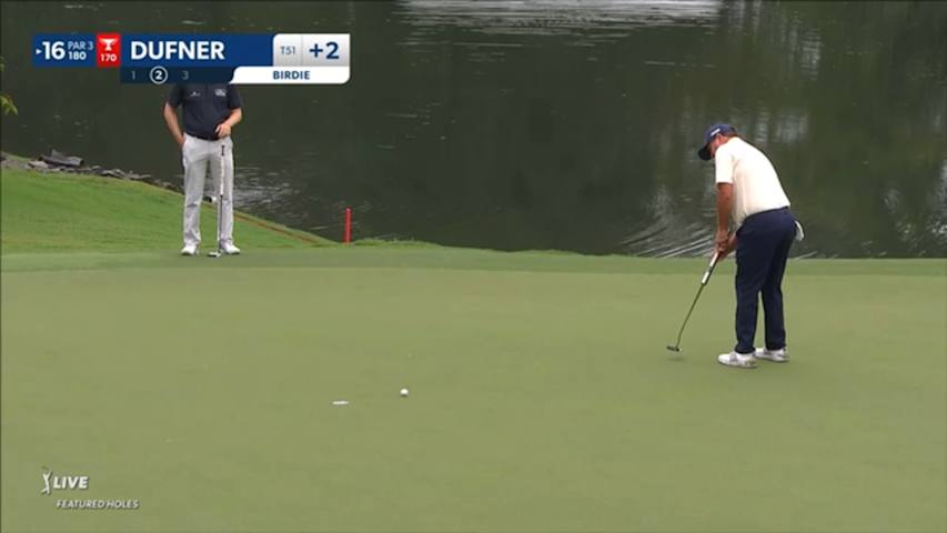 Jason Dufner holes putt for birdie at Wyndham
