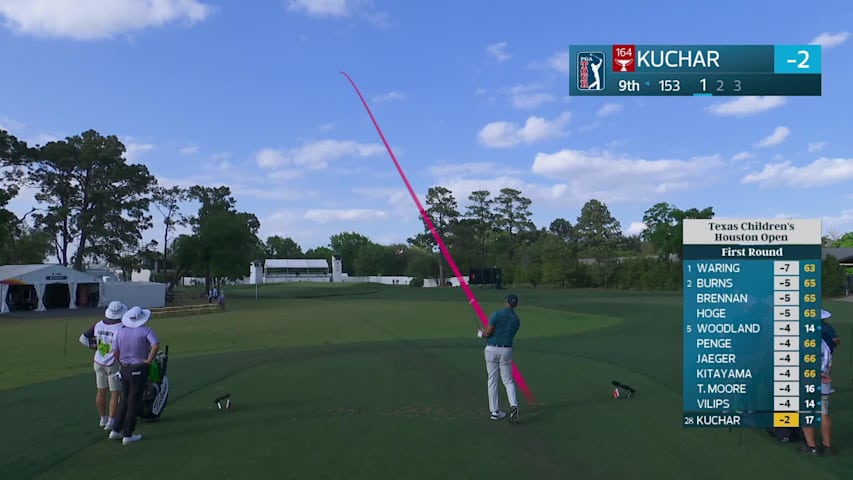 Matt Kuchar hits 155-yard tee shot to 6 feet, sets up birdie on No. 9 at Texas Children's