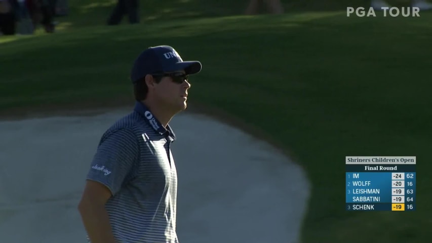 Adam Schenk makes birdie on No. 16 at Shriners