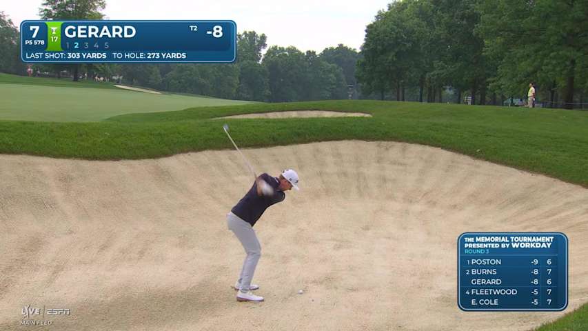 Ryan Gerard's 103-yard approach sets up birdie on No. 7 at the Memorial