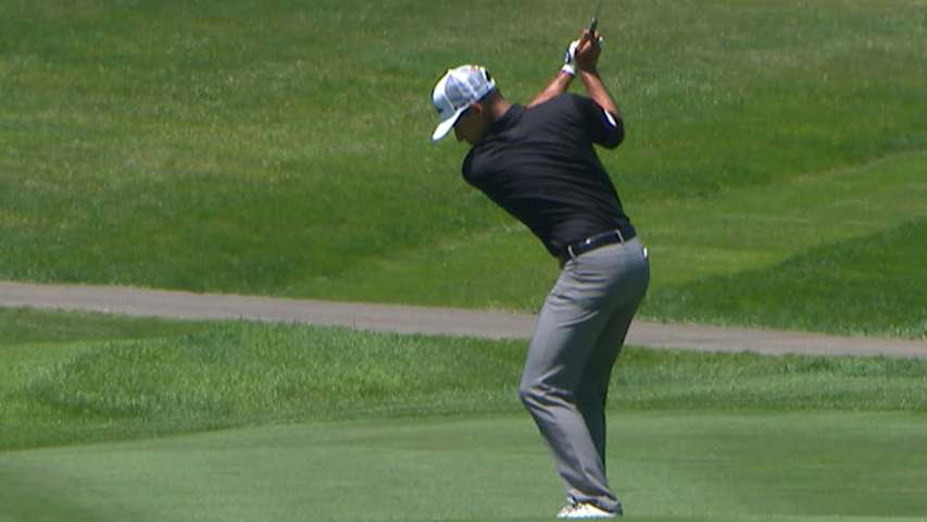 Dominic Bozzelli's 193-yard approach to just 3 inches at John Deere