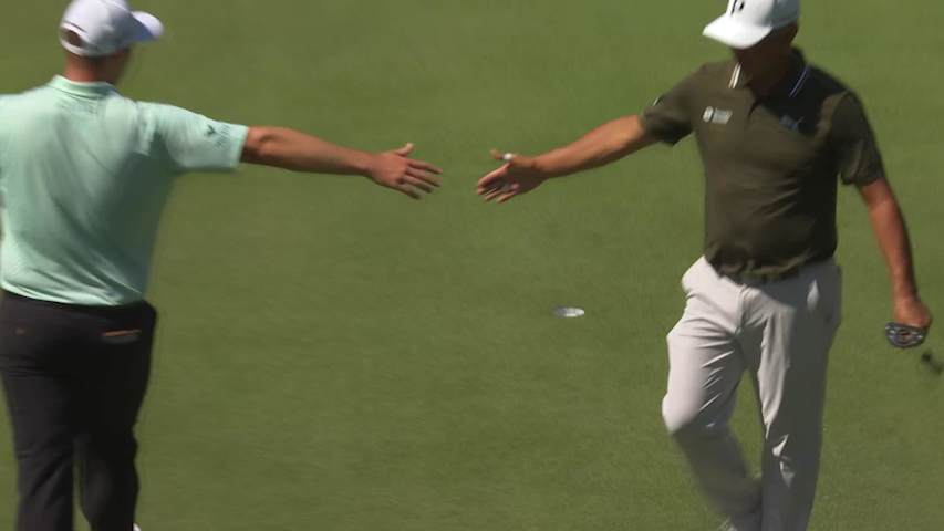 Sepp Straka holes 29-foot approach for birdie on No. 10 at RBC Heritage