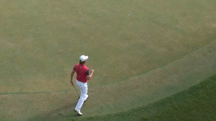 Emiliano Grillo’s clutch par save on No. 14 at the Web.com Tour Championship