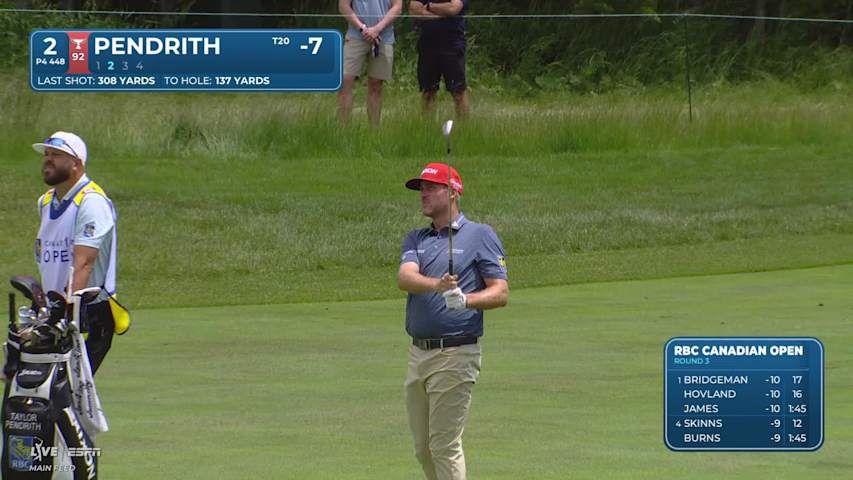 Taylor Pendrith sinks 22-foot birdie putt on No. 2 at RBC Canadian