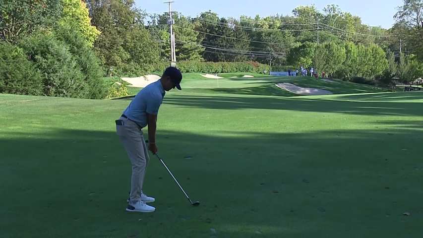 Chandler Blanchet makes birdie putt on No. 16 at Nationwide Children's