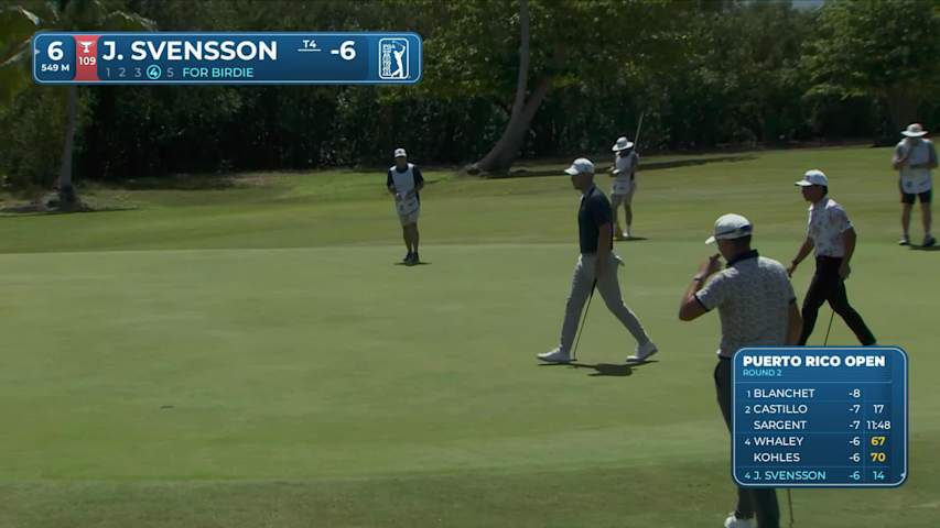 Jesper Svensson makes birdie on No. 6 at Puerto Rico