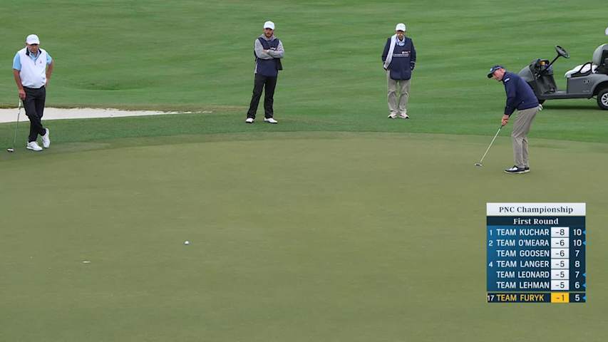 Jim Furyk pours in long-range birdie putt at PNC Championship