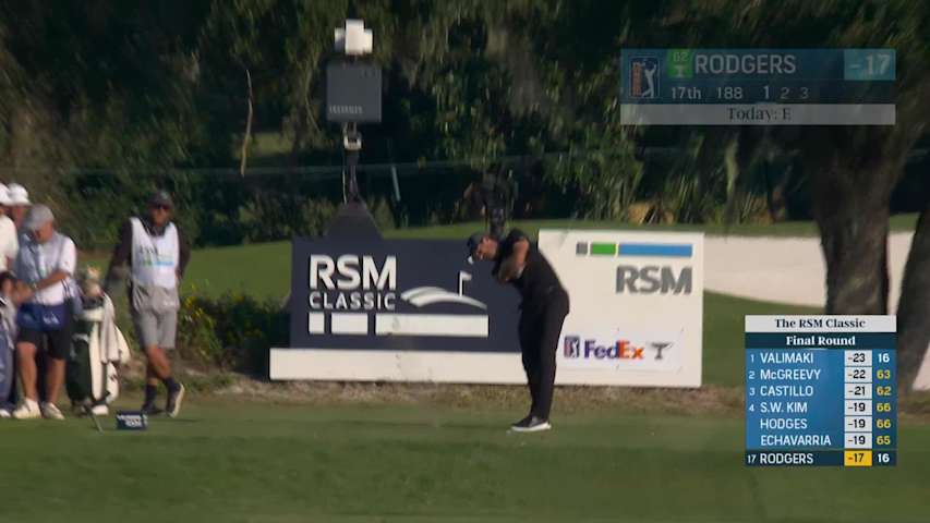 Patrick Rodgers holes out 51-foot shot from fairway for birdie at The RSM Classic