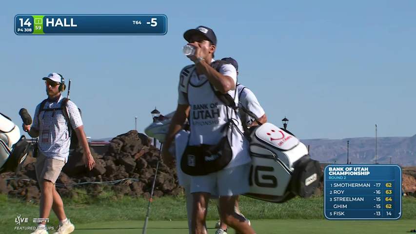 Harry Hall's drive to 58 feet sets up birdie on No. 14 at Bank of Utah