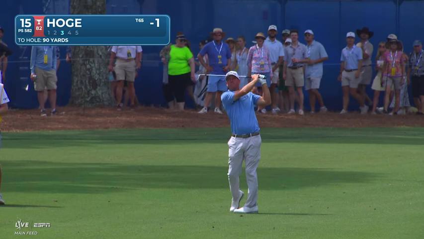 Tom Hoge's 90-yard approach sets up birdie on No. 15 at RBC Heritage