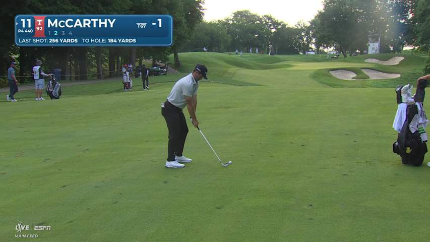 Denny McCarthy sinks 24-foot birdie putt on No. 11 at John Deere