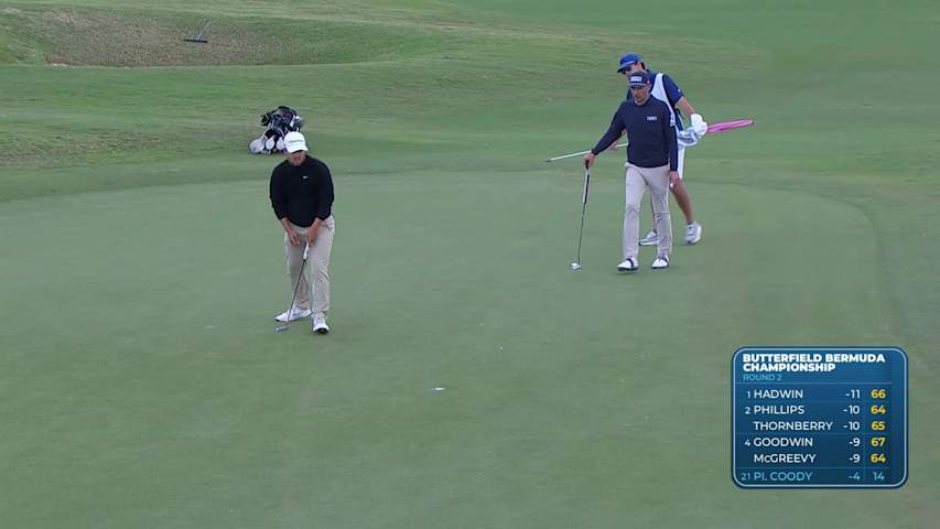 Pierceson Coody makes birdie during second round on No. 15 at Butterfield Bermuda