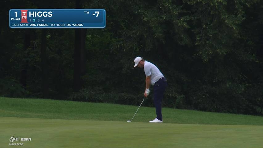 Harry Higgs gets up-and-down from 129 yards for birdie on No. 1 at John Deere
