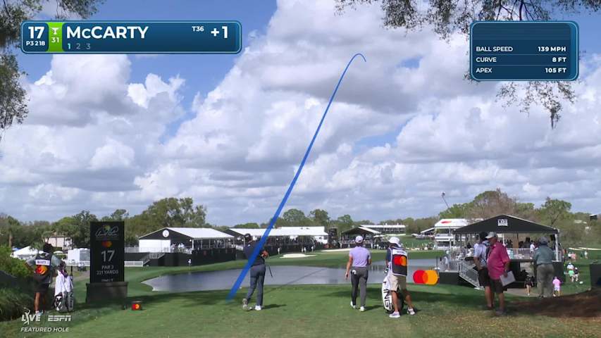 Matt McCarty hits 220-yard drive to 6 feet, sets up birdie on No. 17 at Arnold Palmer