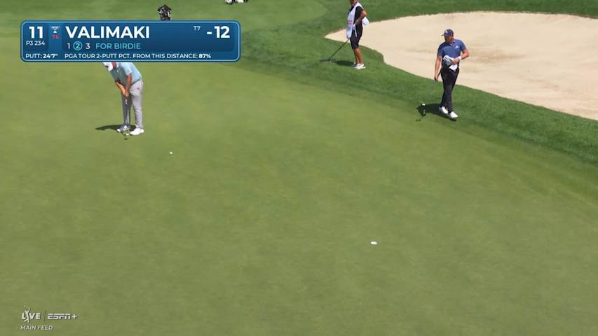 Sami Valimaki sinks a 24-foot birdie putt on No. 11 at Rocket Classic