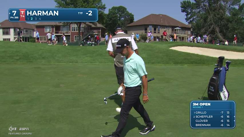Brian Harman's 105-yard approach sets up birdie on No. 7 at 3M Open