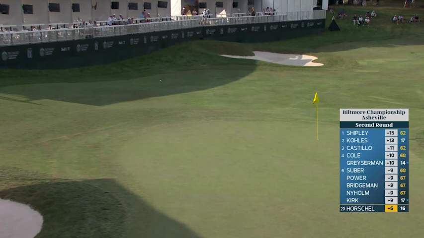 Billy Horschel sinks 18-inch putt for birdie on No. 17 at Biltmore Championship