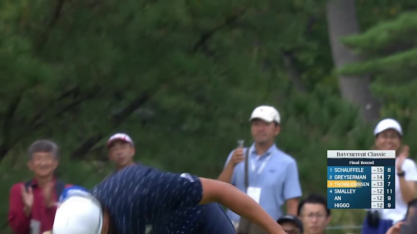 Michael Thorbjornsen hits 111-yard approach to 7 feet, sets up birdie on No. 8 at Baycurrent