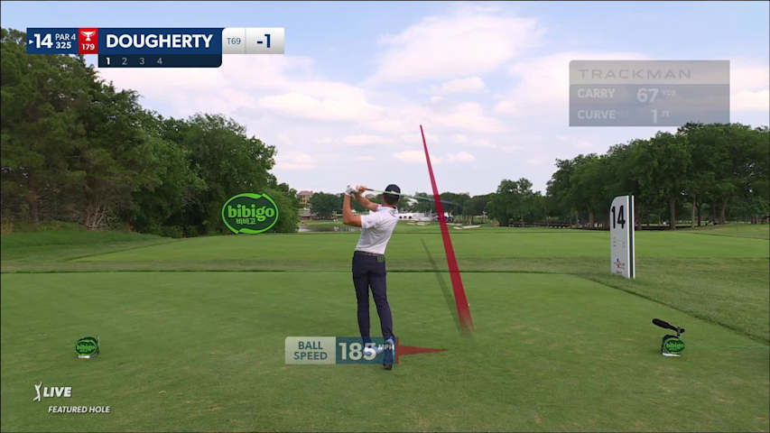Kevin Dougherty drives green and makes birdie at CJ CUP Byron Nelson