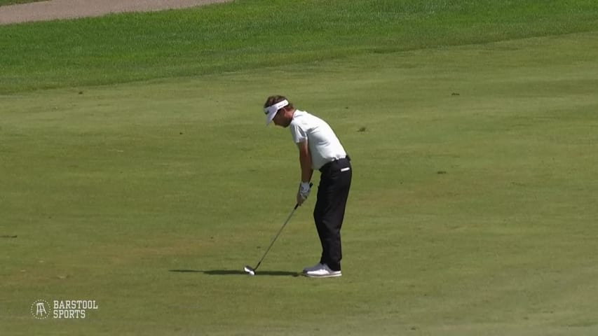 Spencer Levin sinks a 27-foot birdie on No. 8 at NV5 Invitational