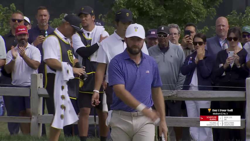 Cameron Young makes birdie on No. 2 at the 2026 Presidents Cup