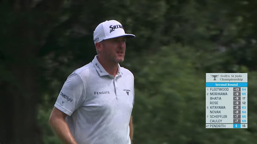 Taylor Pendrith makes eagle putt on No. 16 at FedEx St. Jude