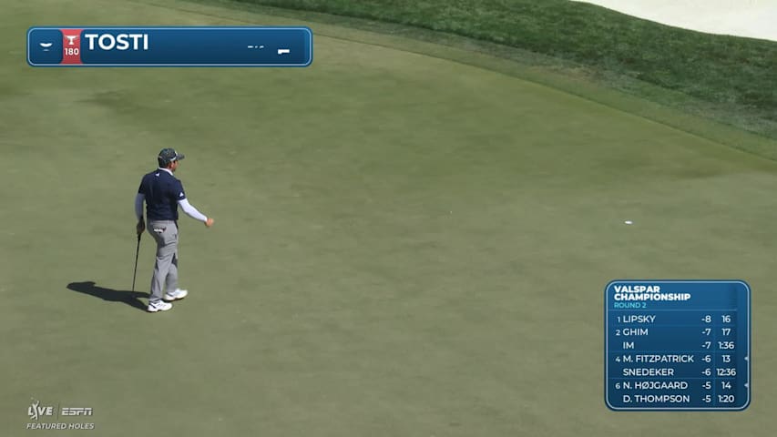 Alejandro Tosti sinks 25-foot birdie putt on No. 8 at Valspar