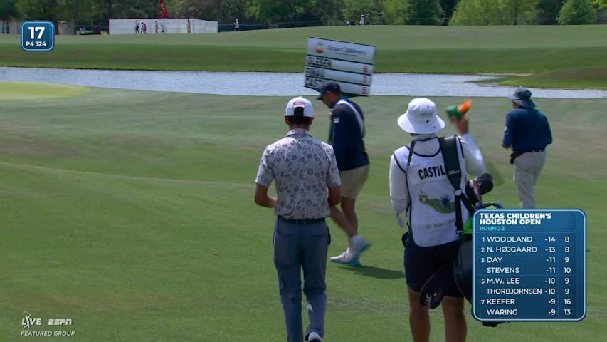 Ricky Castillo buries 23-foot birdie putt on No. 17 at Texas Children's