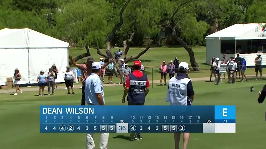 Dean Wilson sinks a long birdie putt at Invited Classic