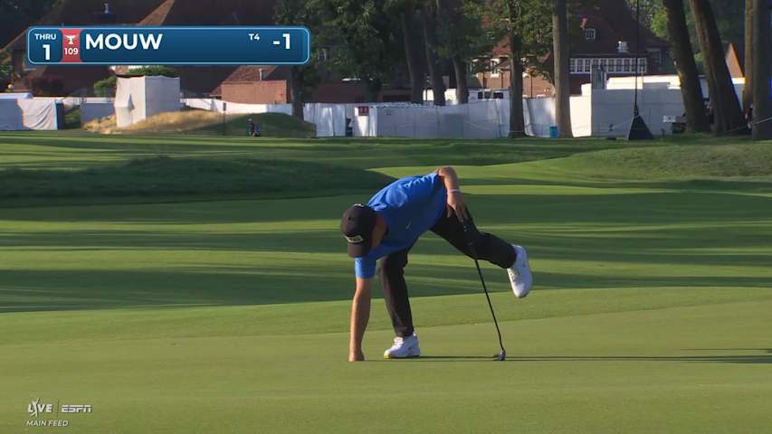 William Mouw sinks 23-foot birdie putt on No. 1 at Rocket Classic