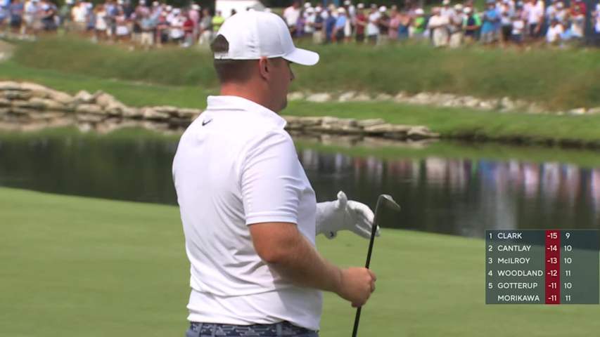 Chris Gotterup gets up-and-down from 104 yards for birdie on No. 11 at BMW Championship