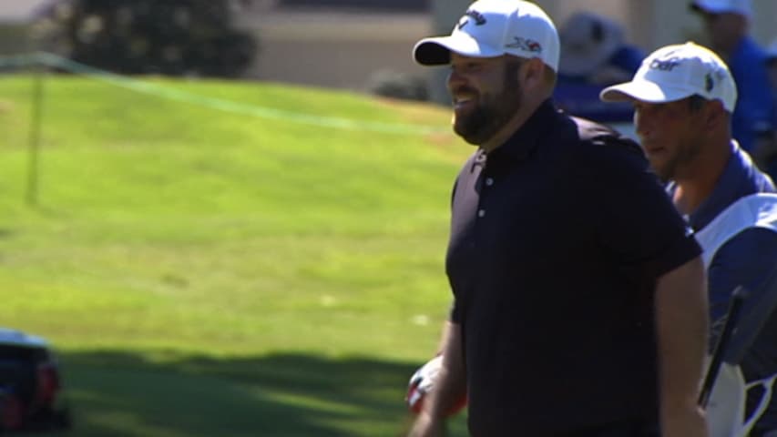 Colt Knost holes chip shot for eagle at FedEx St. Jude