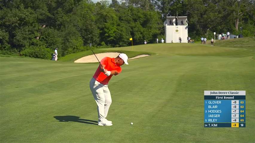 Tom Kim's 79-yard approach sets up birdie on No. 14 at John Deere