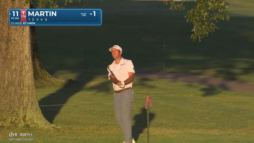 Ben Martin scrambles from the rough for birdie at Sanderson Farms