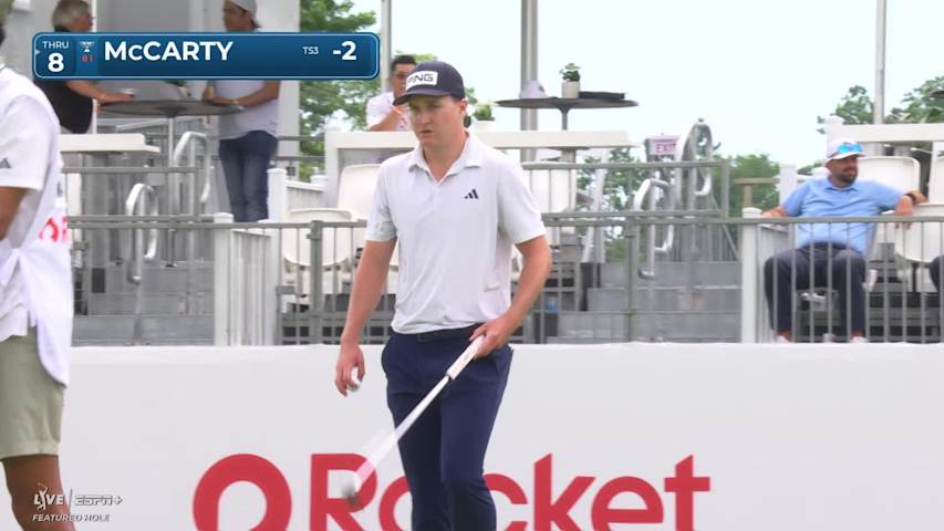 Matt McCarty makes birdie on No. 17 at Rocket Classic