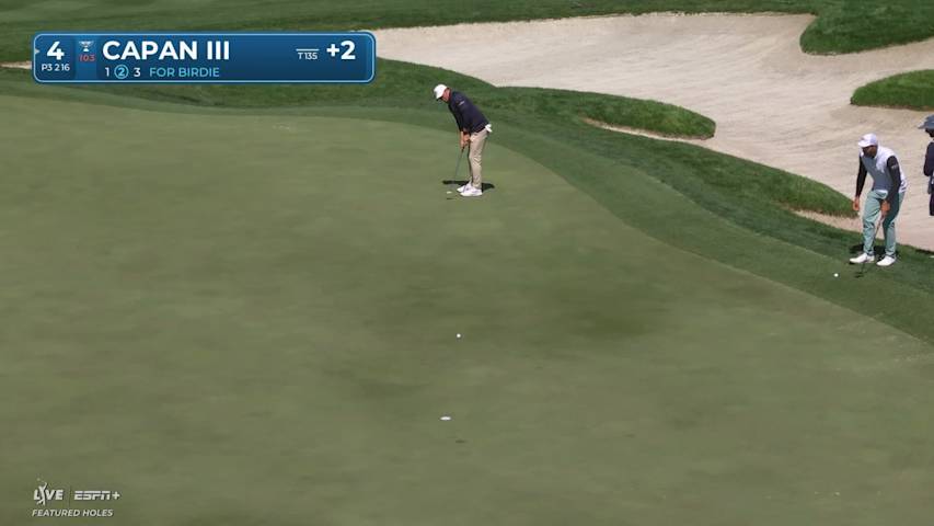 Frankie Capan III sinks a 35-foot birdie putt on No. 4 at THE CJ CUP
